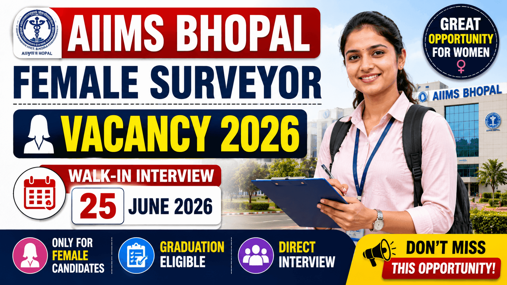 AIIMS Female Surveyor Recruitment 2026
