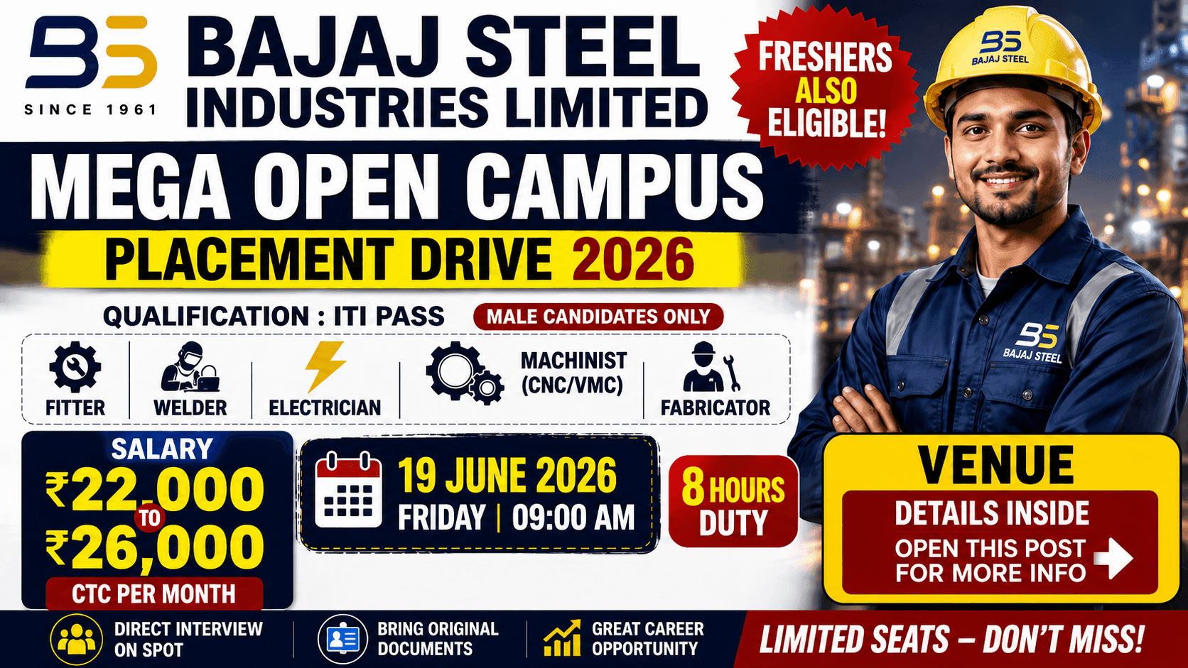 Bajaj Steel Industries Campus Placement 2026
