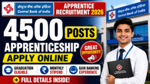 Central Bank of India Apprentice 2026 — 4500 Posts, ₹15,000 Stipend | Ghar Se Exam! 2 Central Bank of India Apprentice 2026