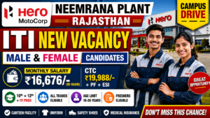 Hero MotoCorp Neemrana ITI Vacancy 2026: Campus Drive for Male & Female Candidates 2 Hero MotoCorp Neemrana ITI Vacancy 2026: Campus Drive for Male & Female Candidates