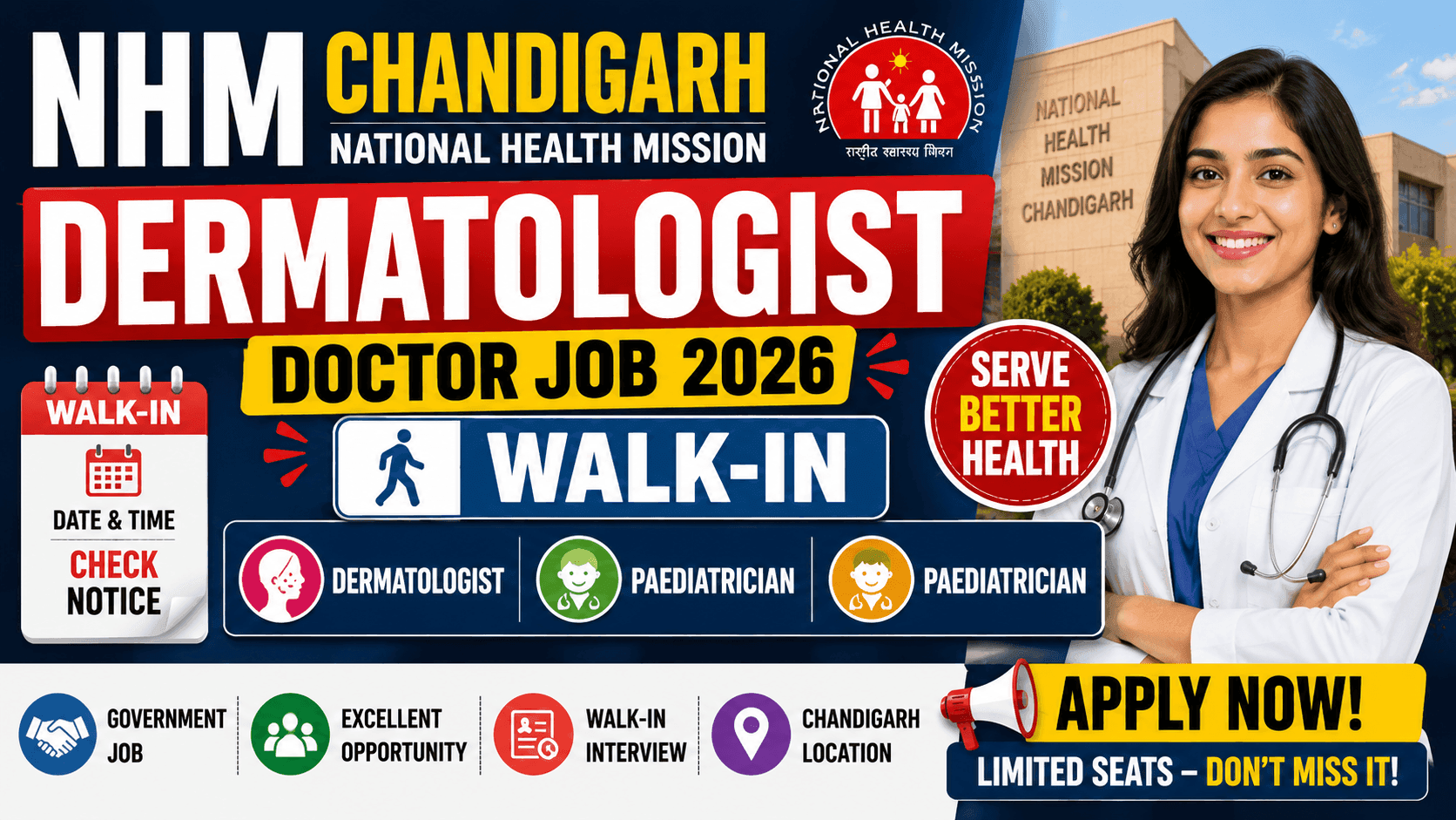 NHM Chandigarh Dermatologist Specialist Doctors Job 2026
