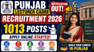 Punjab Lecturer Cadre Recruitment 2026: Notification For 1013 Posts Apply Online | erd.punjab.gov.in 2 Punjab Lecturer Cadre Recruitment 2026