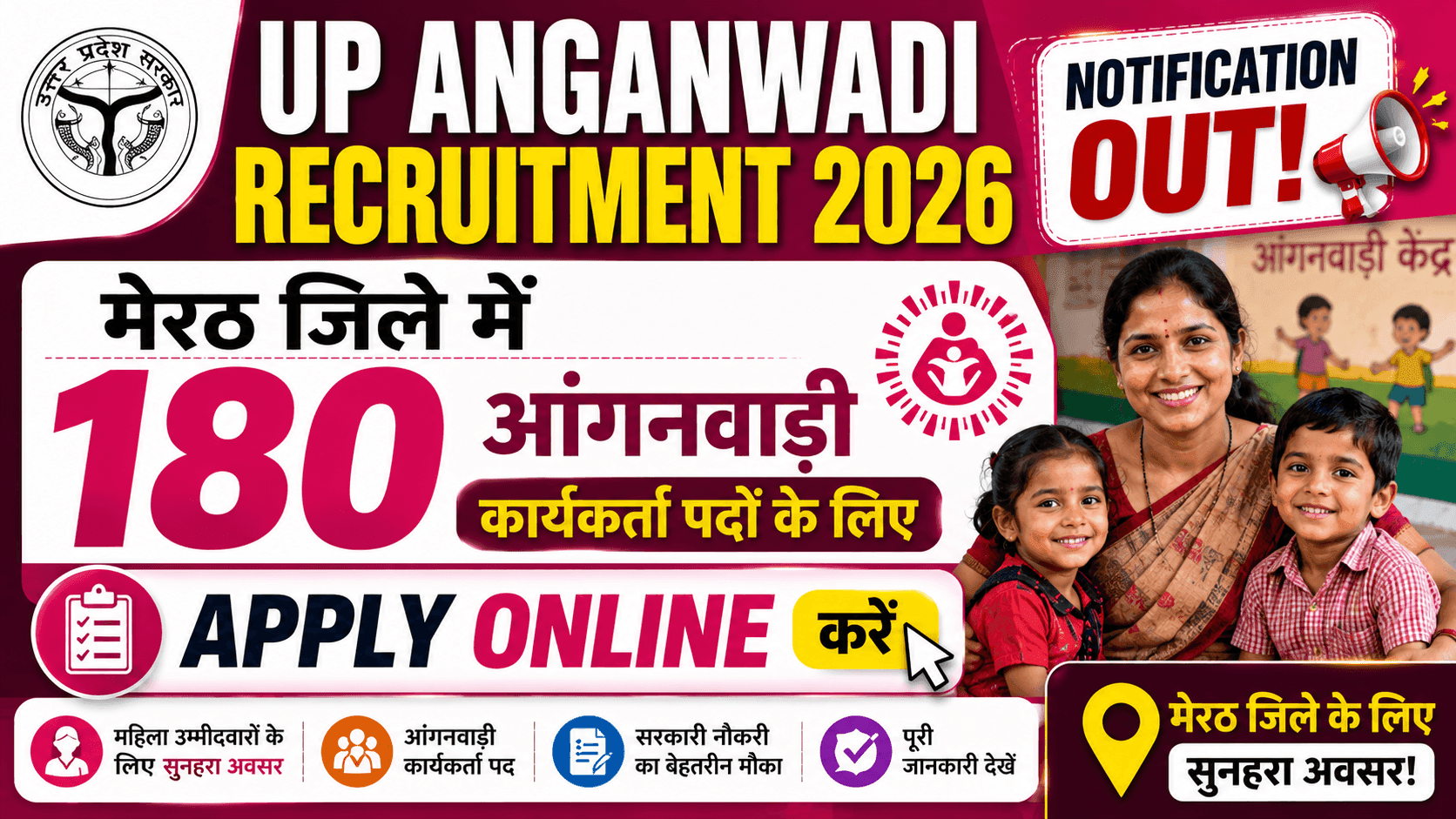 UP Anganwadi Recruitment 2026 Meerut Notification