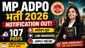 MP ADPO भर्ती 2026 Notification Out — 107 Posts आवेदन शुरू Law Graduates Apply Online