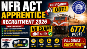 NFR Act Apprentice Recruitment 2026 Notification Out — 6777 Posts | No Exam | 10वीं+ITI Eligible 2 NFR Act Apprentice Recruitment 2026 Notification Out — 6777 Posts No Exam 10वीं+ITI Eligible