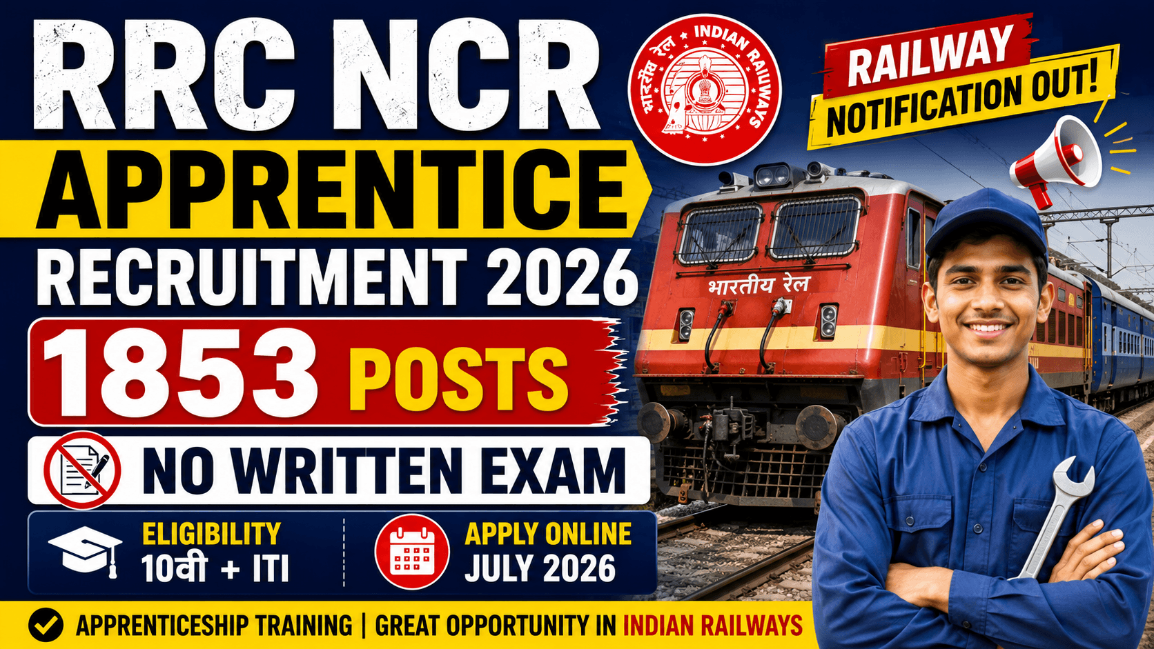 RRC NCR Apprentice Recruitment 2026