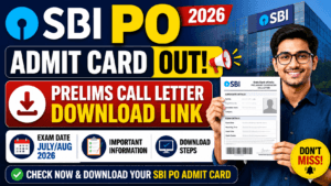 SBI PO Admit Card 2026 OUT: Prelims Call Letter Download Link, Exam Date & Steps 2 SBI PO Admit Card 2026 OUT: Prelims Call Letter Download Link