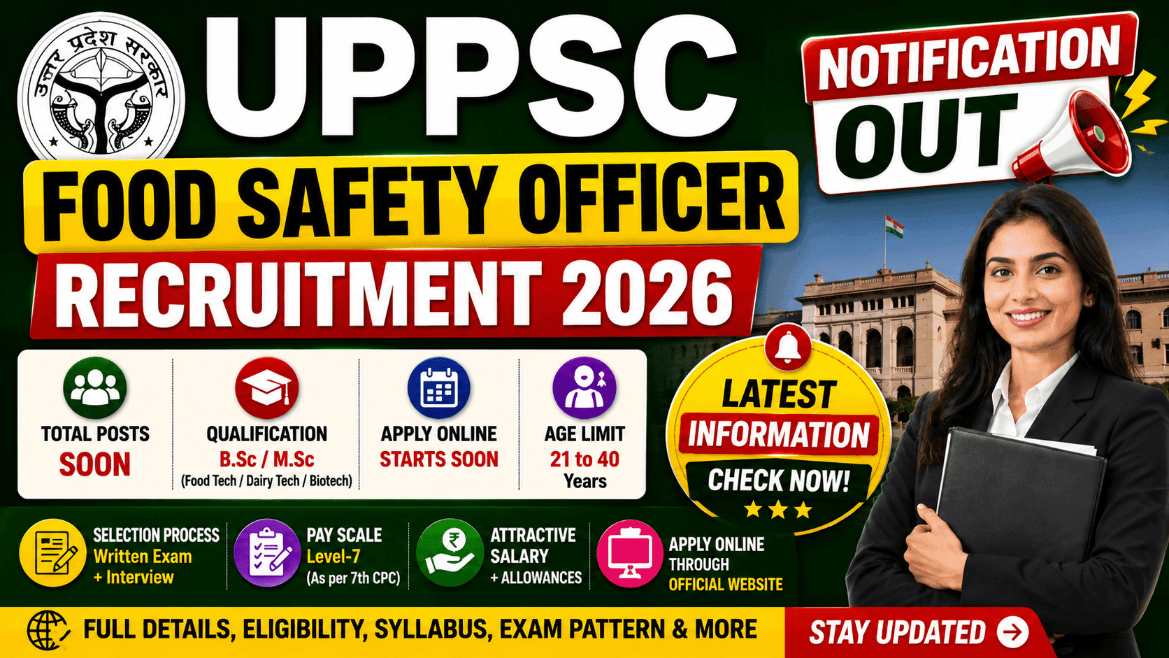 UPPSC Food Safety Officer Recruitment 2026 Notification Out
