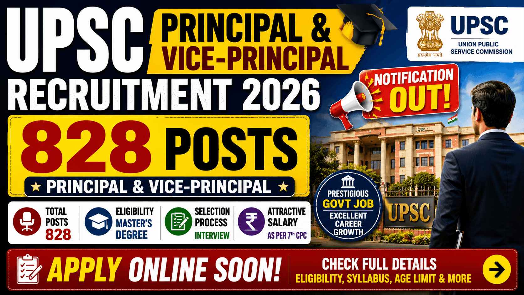 UPSC Principal and Vice-Principal Recruitment 2026